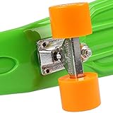 FunTomia® Mini-Board 57cm Skateboard mit oder ohne LED Leuchtrollen inkl. Aluminium Truck und Mach1 Kugellager in verschiedenen Farben zur Auswahl (Mini-Board in Grün / orange Rollen ohne LED) - 4