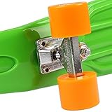 FunTomia® Mini-Board 57cm Skateboard mit oder ohne LED Leuchtrollen inkl. Aluminium Truck und Mach1 Kugellager in verschiedenen Farben zur Auswahl (Mini-Board in Grün / orange Rollen ohne LED) - 4