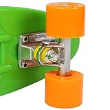 FunTomia® Mini-Board 57cm Skateboard mit oder ohne LED Leuchtrollen inkl. Aluminium Truck und Mach1 Kugellager in verschiedenen Farben zur Auswahl (Mini-Board in Grün / orange Rollen ohne LED) - 5