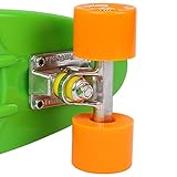 FunTomia® Mini-Board 57cm Skateboard mit oder ohne LED Leuchtrollen inkl. Aluminium Truck und Mach1 Kugellager in verschiedenen Farben zur Auswahl (Mini-Board in Grün / orange Rollen ohne LED) - 5